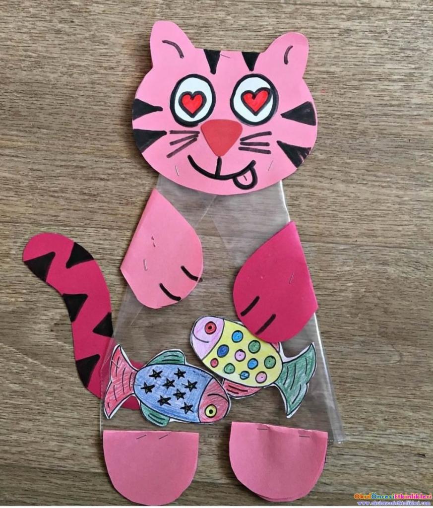 Поделка кошка из бумаги для детей